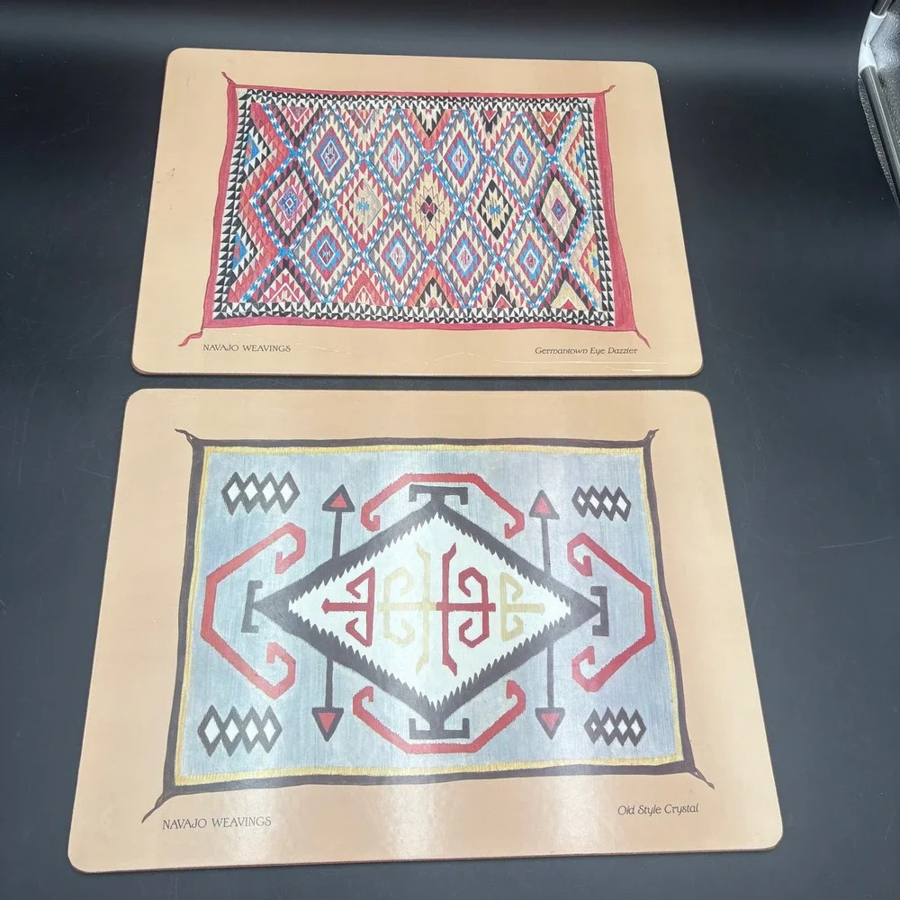 Vtg Pimpernel Navajo Weavings Cork Back Placemats Set of 4 Made in England